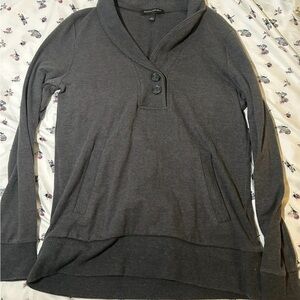 Banana Republic Gray Fitted Buttoned Hoodie